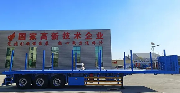 مقطورة نصف مقطورة مسطحة ذات 3 محاور لنقل البضائع