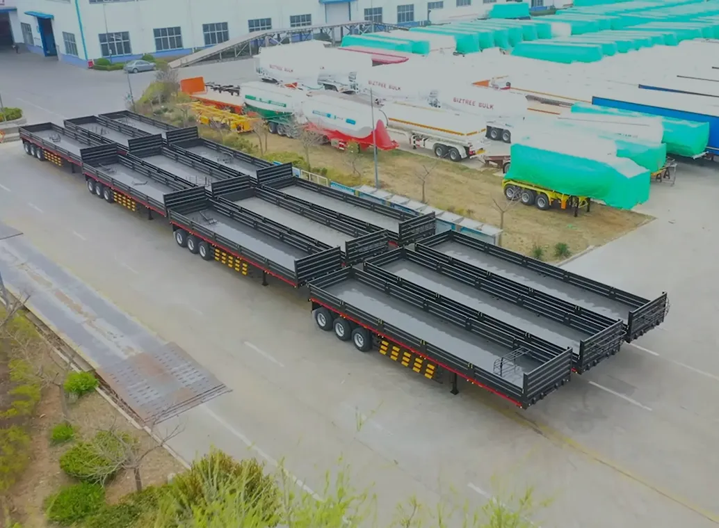 Peru Client buy Side wall flatbed semi trailer