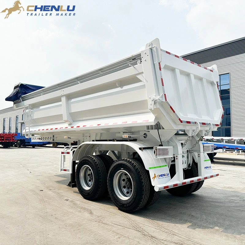 Front hydraulic lifting area of the 2 axle rear dump trailer