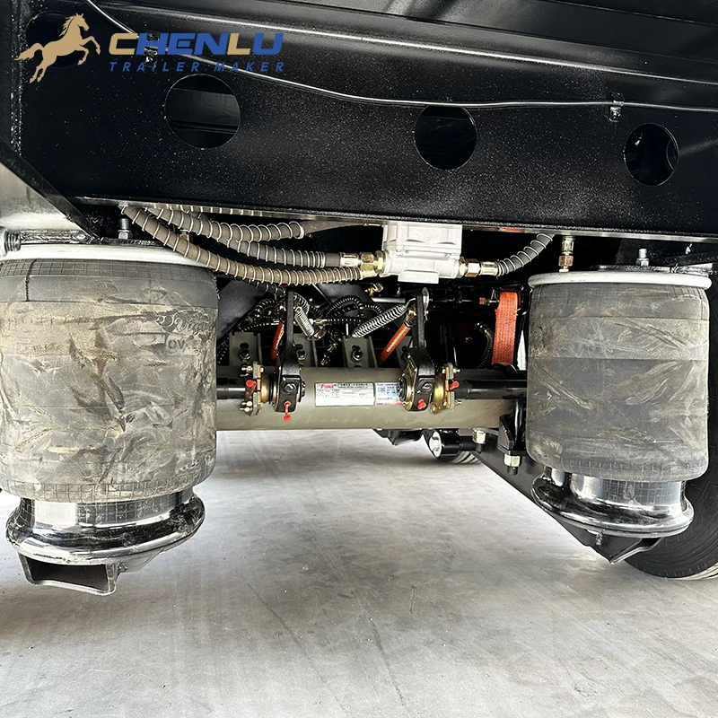 Air springs under the 5 axle curtain side semi trailer chassis